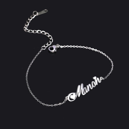 Unique Custom Name Anklet Stainless Steel Customized