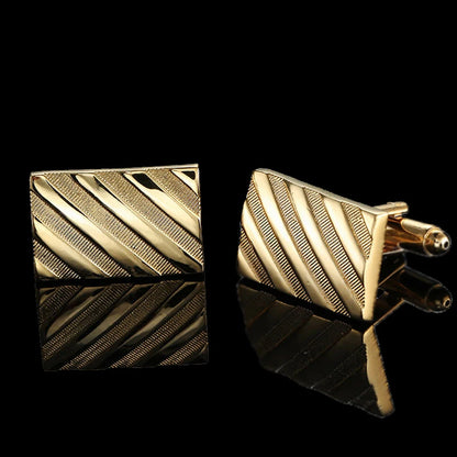 18K Gold-Plated Luxury Cufflinks Classic Style For Men's French Shirt