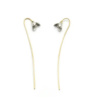 Elegant 925 sterling silver New Design Long Flower Earrings For Women
