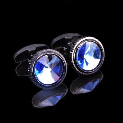 Unisex Blue Crystal zircon Cufflinks Classic Style Jewelry Gifts