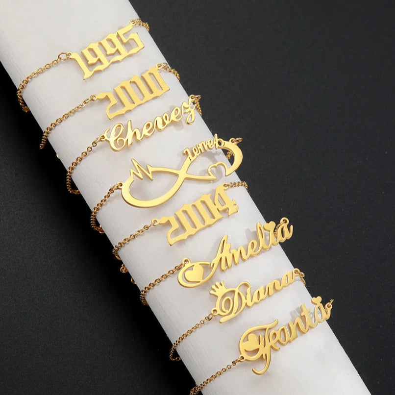Custom Name Anklet Bracelet for Women Personalized Stainless