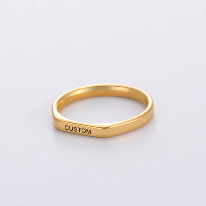 Name Date Customized Rings – Personalized Jewelry for Women Men Stainless Steel