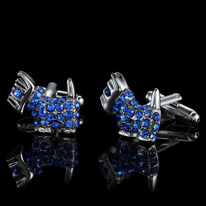 Unisex Blue Crystal zircon Cufflinks Classic Style Jewelry Gifts