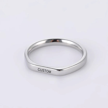 Name Date Customized Rings – Personalized Jewelry for Women Men Stainless Steel