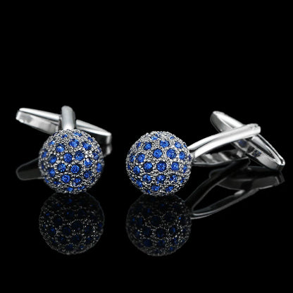 Unisex Blue Crystal zircon Cufflinks Classic Style Jewelry Gifts