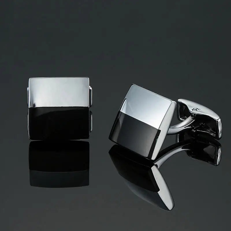 Elegant Mahogany Carbon Fiber Cufflinks for Men's French Shirt