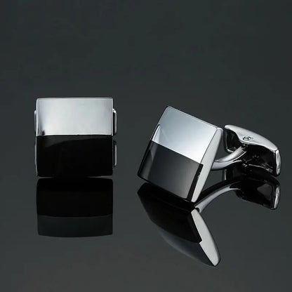 Elegant Mahogany Carbon Fiber Cufflinks for Men's French Shirt