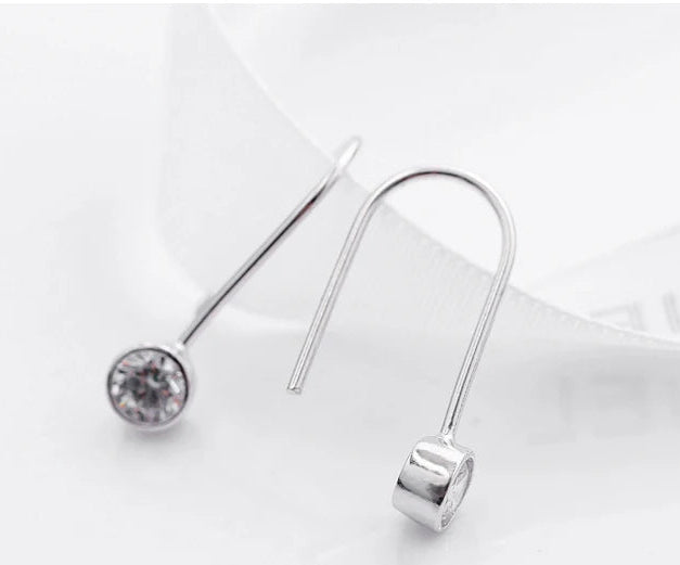 925 Sterling Silver Cubic Zirconia Dangle Earrings