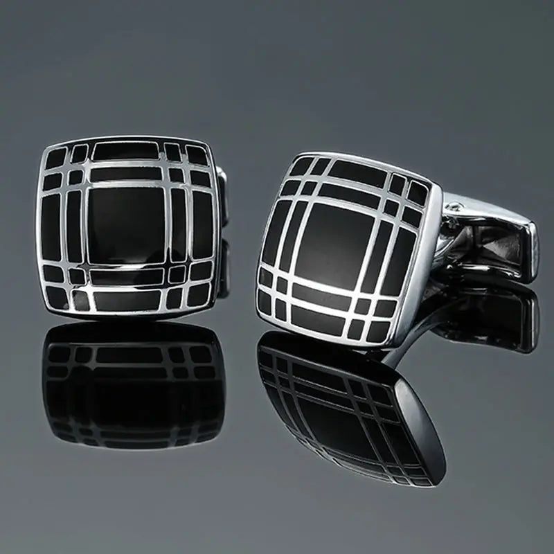 Elegant Mahogany Carbon Fiber Cufflinks for Men's French Shirt