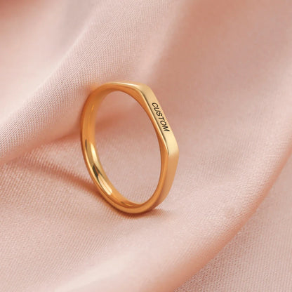 Name Date Customized Rings – Personalized Jewelry for Women Men Stainless Steel