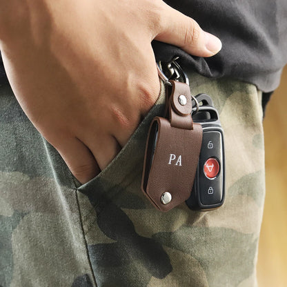 Custom Photo Keychain Personalized Leather Key Ring