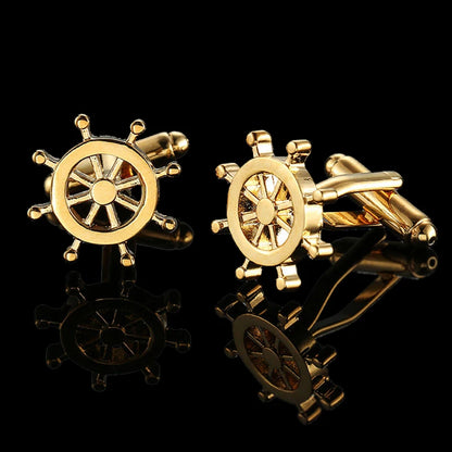 18K Gold-Plated Luxury Cufflinks Classic Style For Men's French Shirt