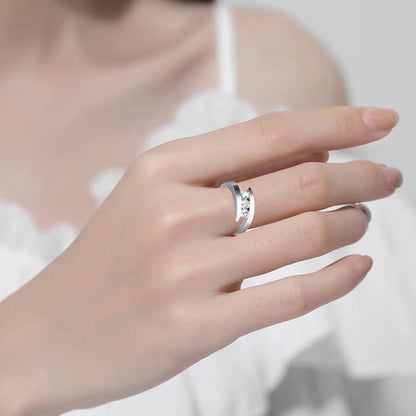 3-Stone Moissanite Sterling Silver Engagement Ring