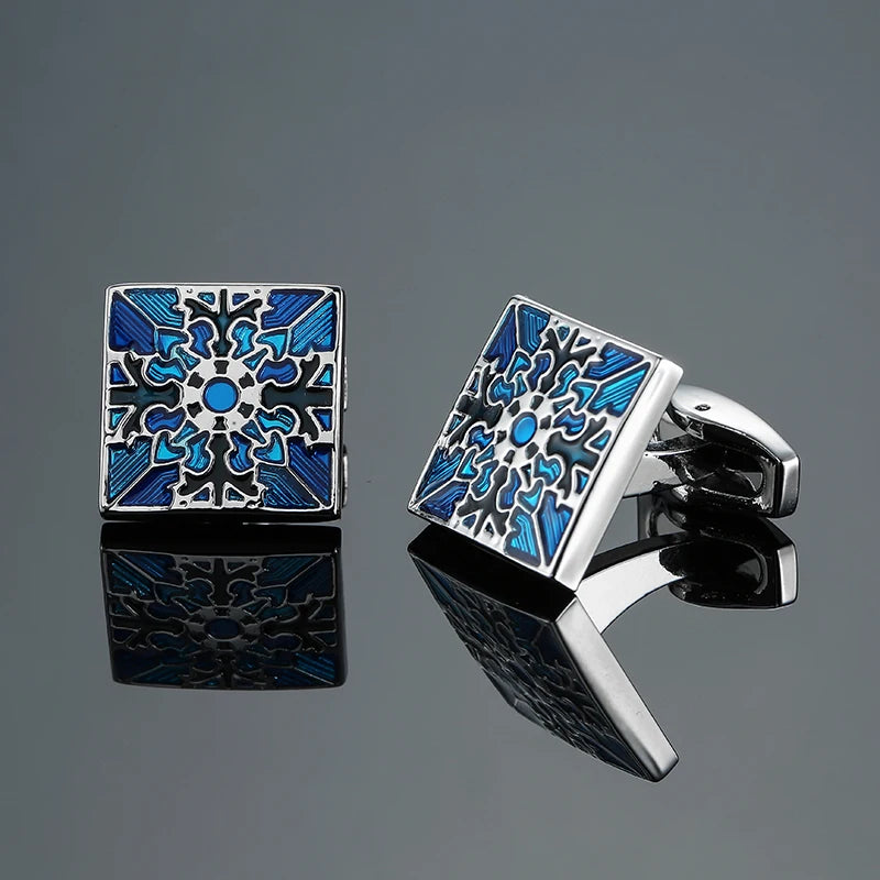 Elegant Mahogany Carbon Fiber Cufflinks for Men's French Shirt