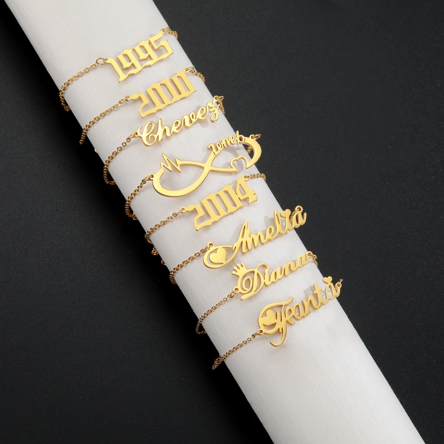 Custom Name Anklet Bracelet for Women Personalized Stainless