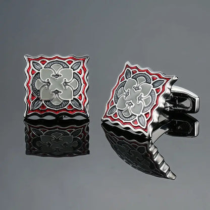 Elegant Mahogany Carbon Fiber Cufflinks for Men's French Shirt