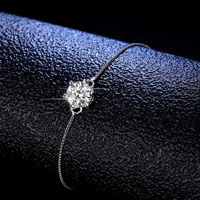 925 Sterling Silver 1 Carat Moissanite Diamond Bracelet