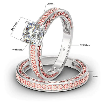 925 Sterling Silver 1.2ct Moissanite Wedding Ring