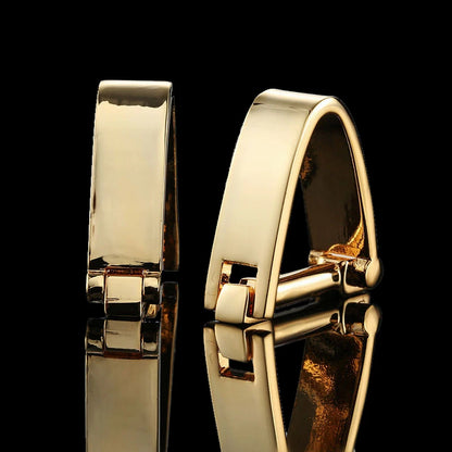 18K Gold-Plated Luxury Cufflinks Classic Style For Men's French Shirt