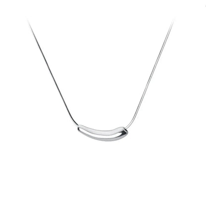 925 Sterling Silver Geometric Pipe Pendant Necklace Jewellery For Women