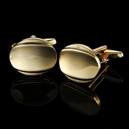 18K Gold-Plated Luxury Cufflinks Classic Style For Men's French Shirt