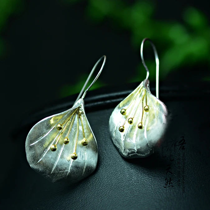 Elegant 925 sterling silver New Design Long Flower Earrings For Women