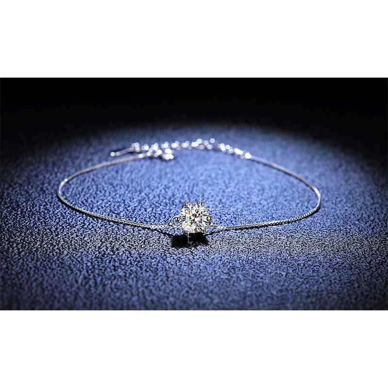 925 Sterling Silver 1 Carat Moissanite Diamond Bracelet