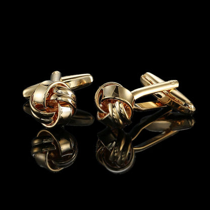 18K Gold-Plated Luxury Cufflinks Classic Style For Men's French Shirt