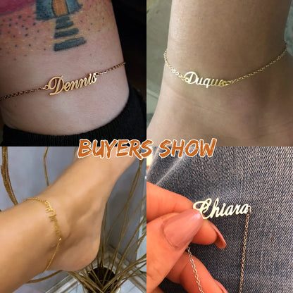 Unique Custom Name Anklet Stainless Steel Customized