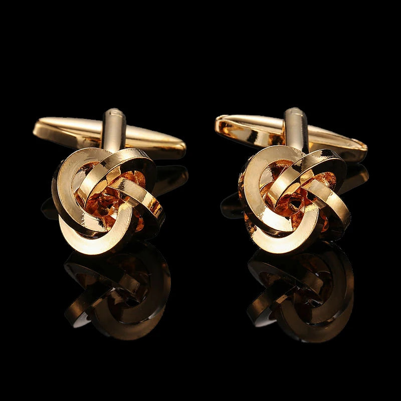 18K Gold-Plated Luxury Cufflinks Classic Style For Men's French Shirt