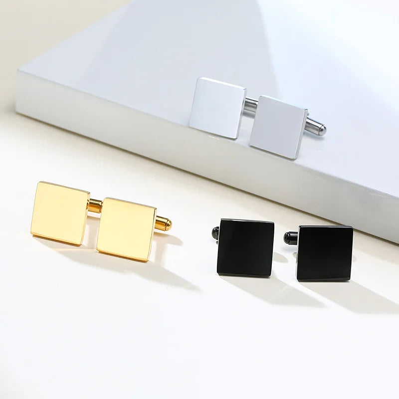 Personalized Men's Shirt Stainless Steel Cufflinks