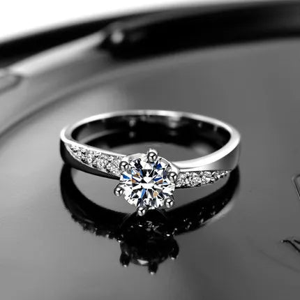 Hot-Selling 925 Sterling Silver Shiny Zircon Ring