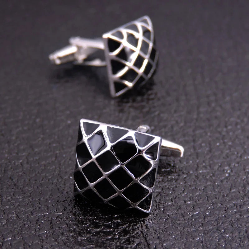 Elegant Mahogany Carbon Fiber Cufflinks for Men's French Shirt