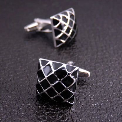 Elegant Mahogany Carbon Fiber Cufflinks for Men's French Shirt