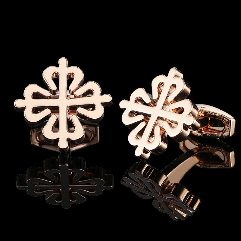18K Gold-Plated Luxury Cufflinks Classic Style For Men's French Shirt