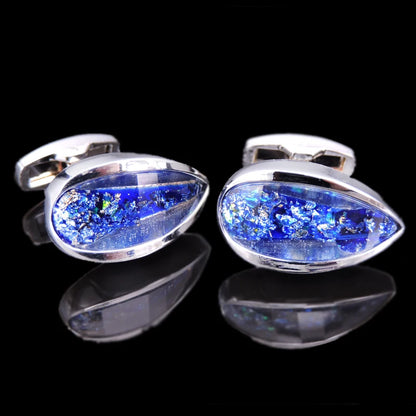 Unisex Blue Crystal zircon Cufflinks Classic Style Jewelry Gifts