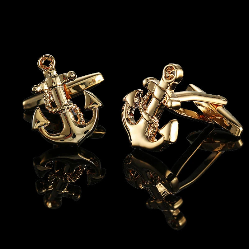 18K Gold-Plated Luxury Cufflinks Classic Style For Men's French Shirt