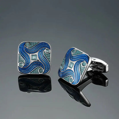 Elegant Mahogany Carbon Fiber Cufflinks for Men's French Shirt
