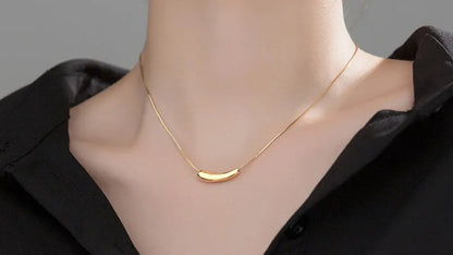 925 Sterling Silver Geometric Pipe Pendant Necklace Jewellery For Women