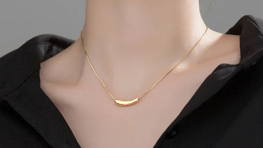 925 Sterling Silver Geometric Pipe Pendant Necklace Jewellery For Women