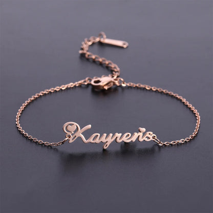 Custom Name Anklet Bracelet for Women Personalized Stainless