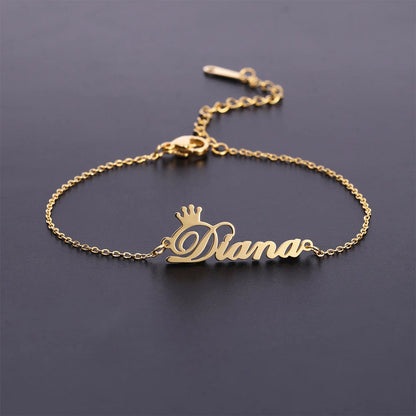 Custom Name Anklet Bracelet for Women Personalized Stainless