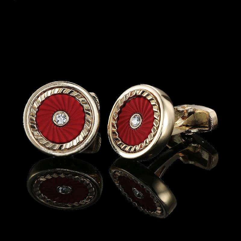 18K Gold-Plated Luxury Cufflinks Classic Style For Men's French Shirt