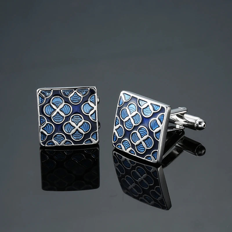 Elegant Mahogany Carbon Fiber Cufflinks for Men's French Shirt