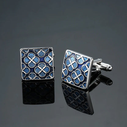Elegant Mahogany Carbon Fiber Cufflinks for Men's French Shirt