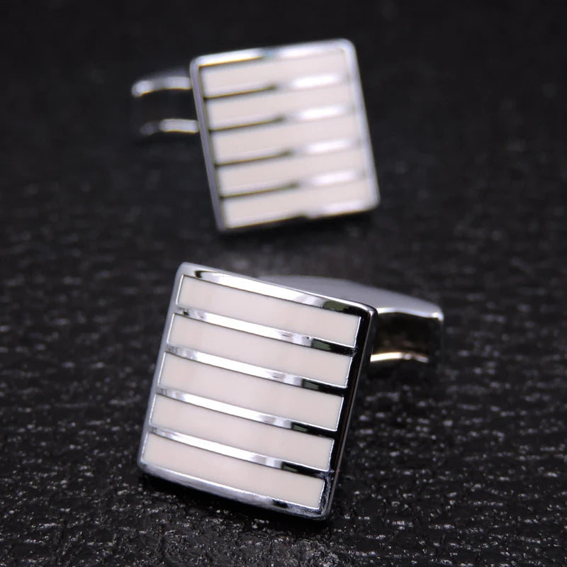 Elegant Mahogany Carbon Fiber Cufflinks for Men's French Shirt