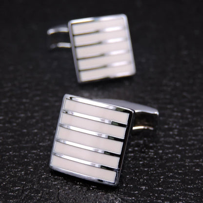 Elegant Mahogany Carbon Fiber Cufflinks for Men's French Shirt