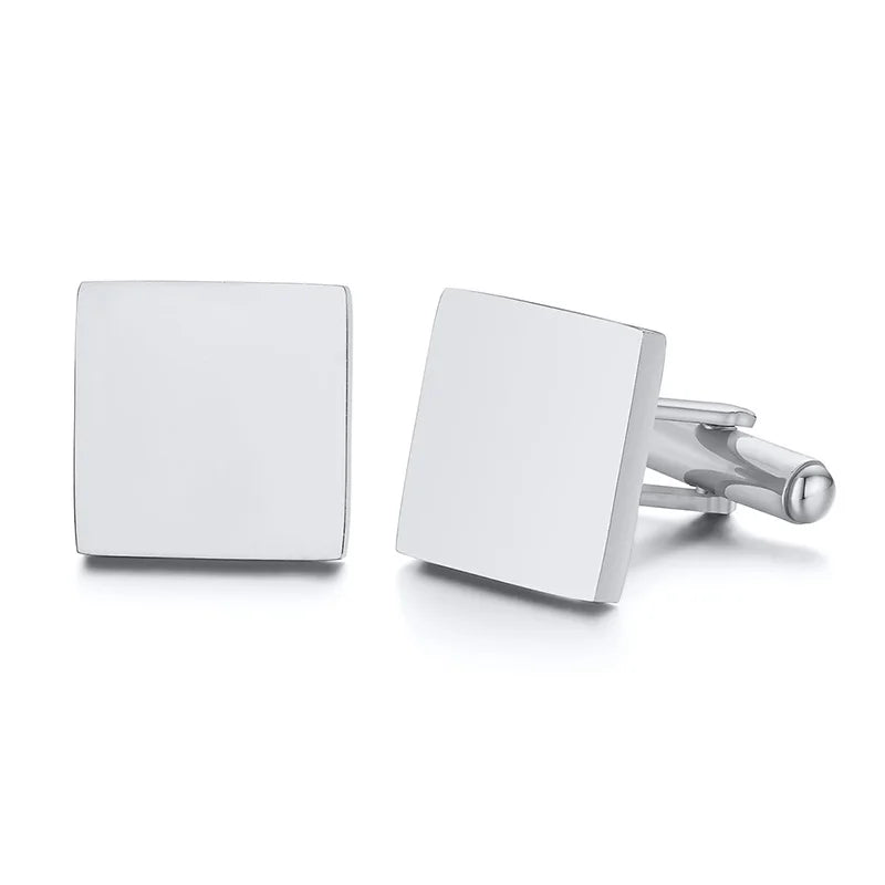 Personalized Men's Shirt Stainless Steel Cufflinks