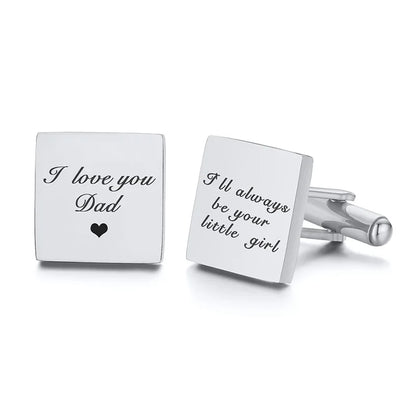 Personalized Men's Shirt Stainless Steel Cufflinks