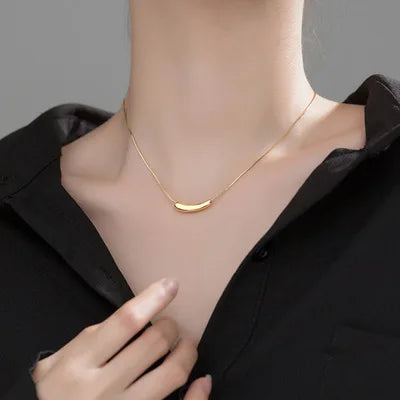 925 Sterling Silver Geometric Pipe Pendant Necklace Jewellery For Women